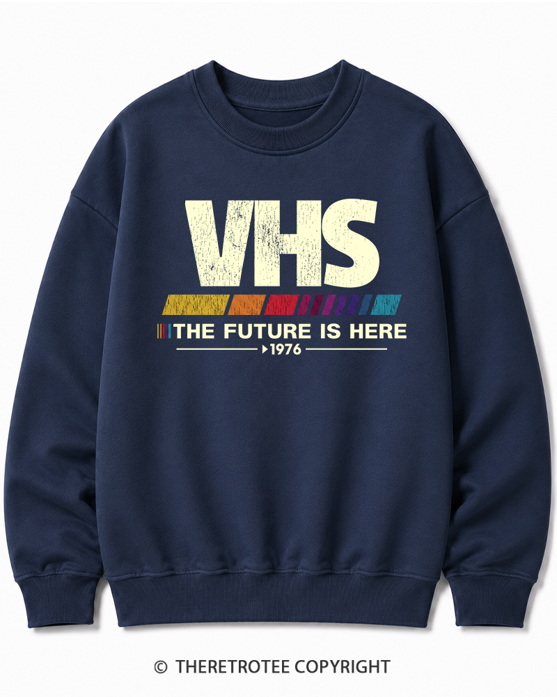 TheRetroTee The Future Is Here 1970s Halloween Cotton Sweatshirt