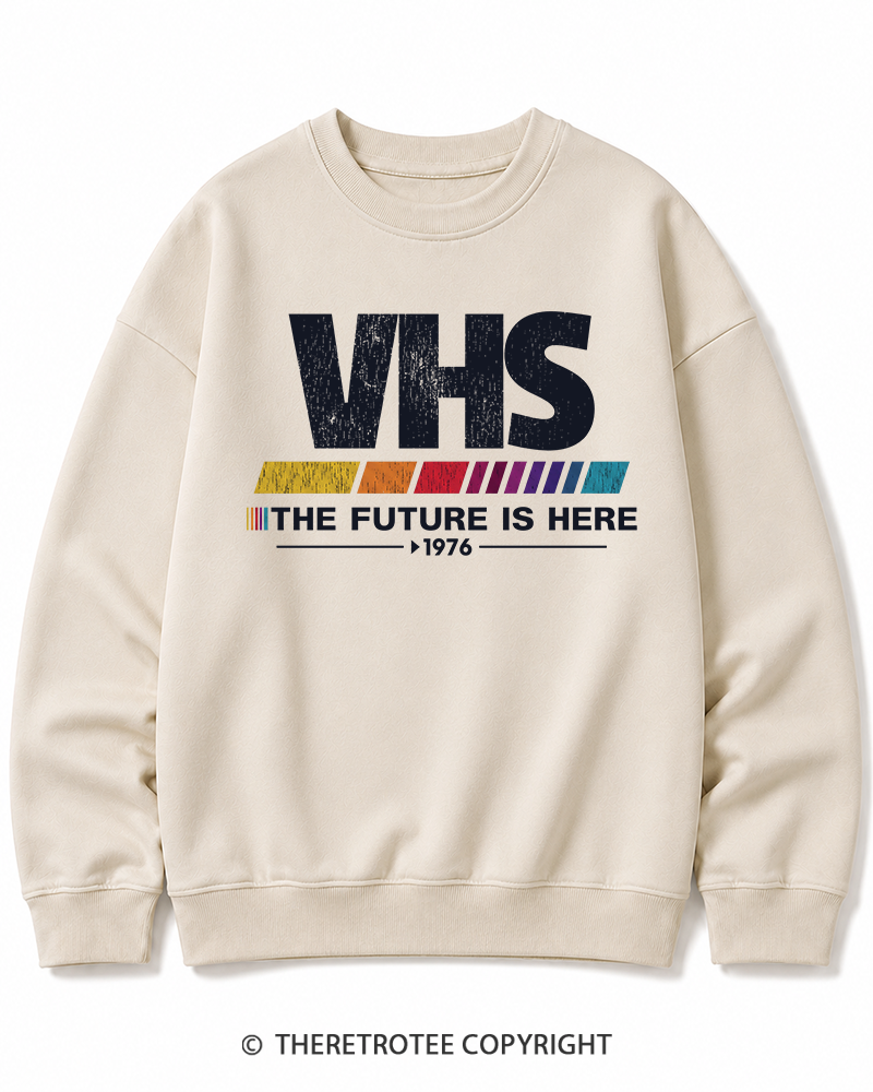 TheRetroTee The Future Is Here 1970s Halloween Cotton Sweatshirt