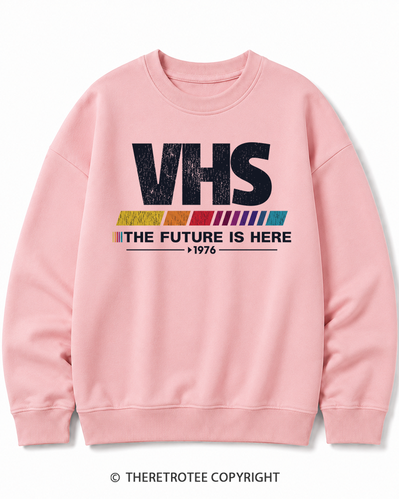 TheRetroTee The Future Is Here 1970s Halloween Cotton Sweatshirt