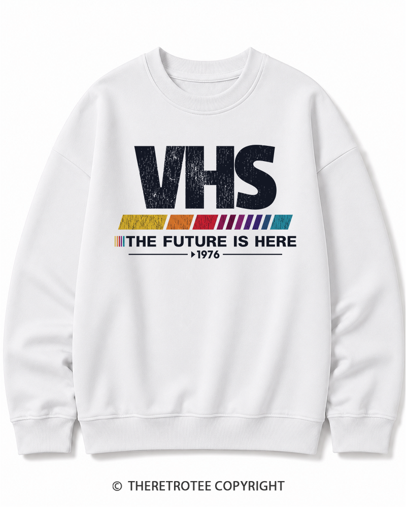 TheRetroTee The Future Is Here 1970s Halloween Cotton Sweatshirt