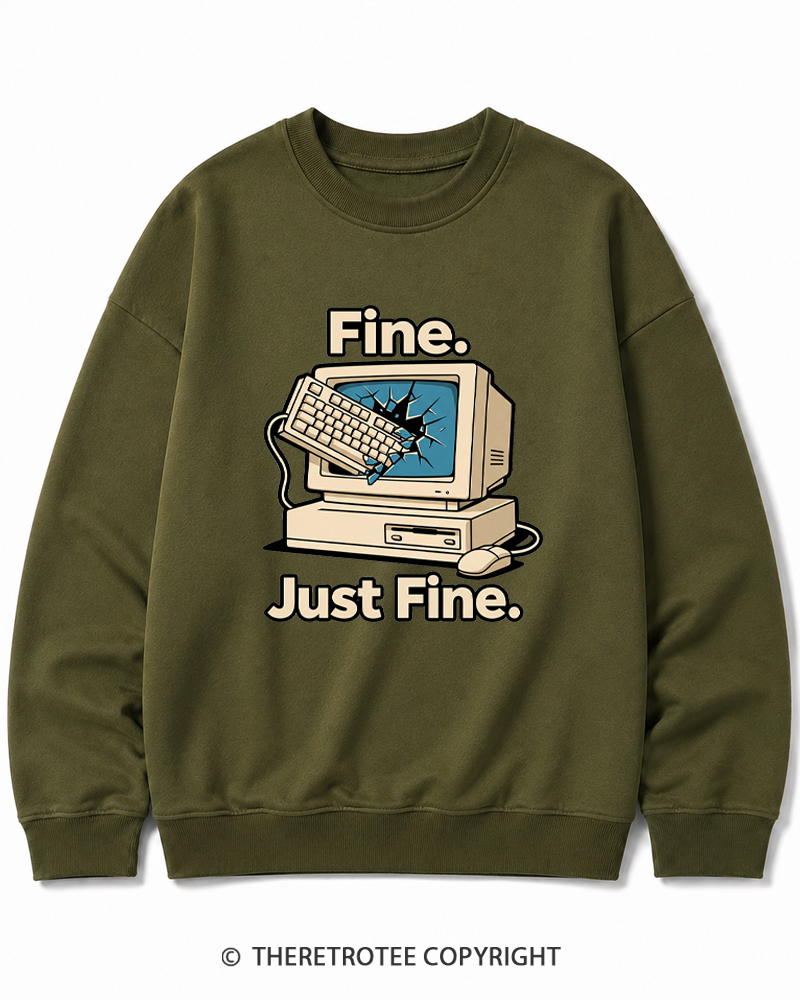 TheRetroTee Funny Angry Gamer Cotton Sweatshirt