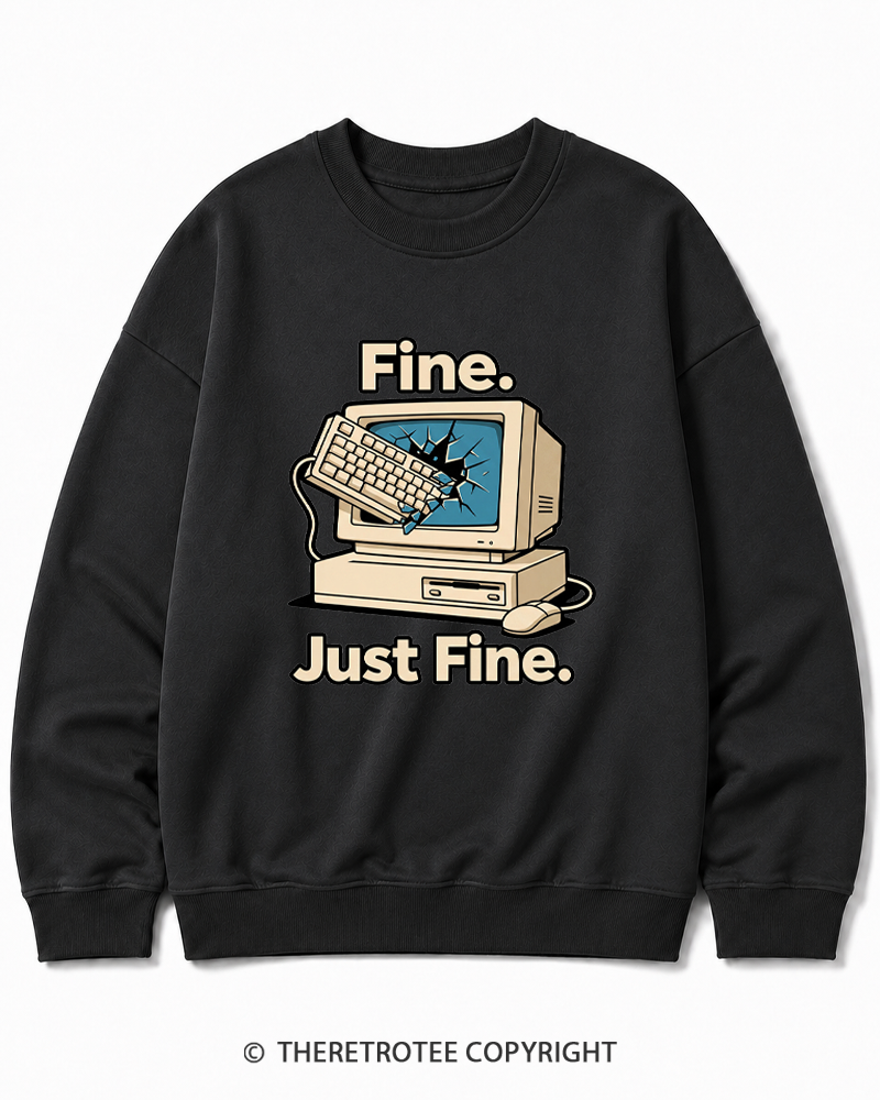 TheRetroTee Funny Angry Gamer Cotton Sweatshirt
