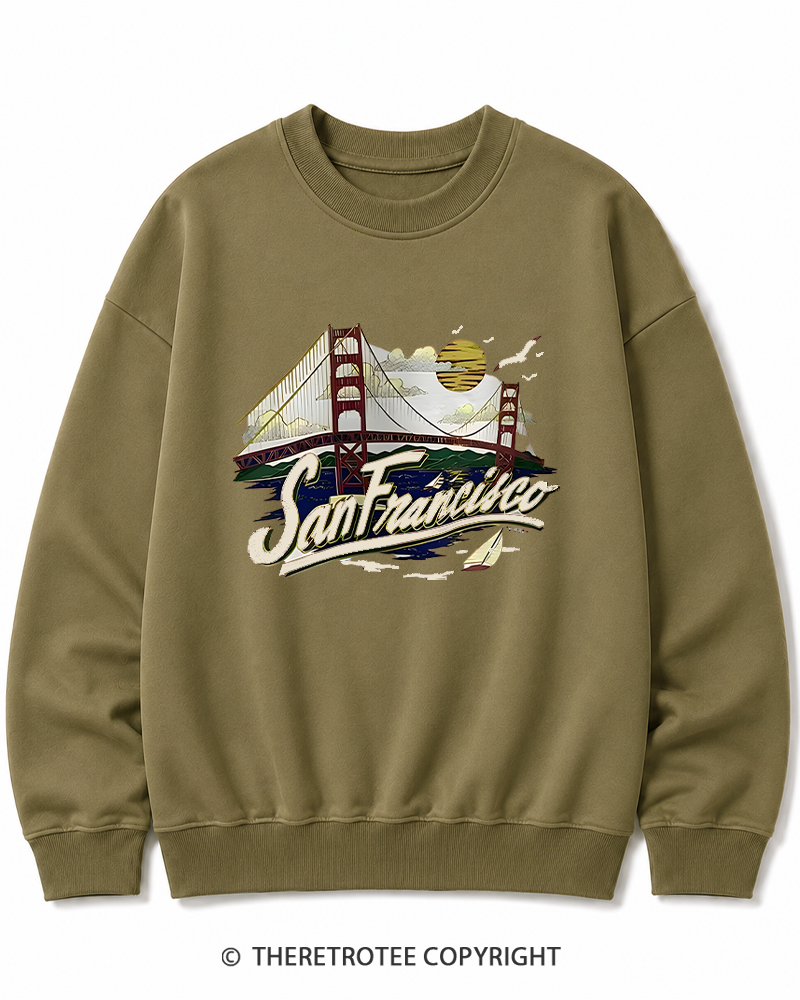 TheRetroTee Golden Gate Bridge 1980s Cotton Sweatshirt