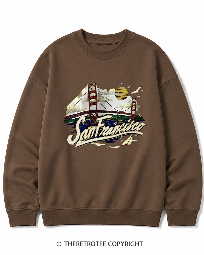 TheRetroTee Golden Gate Bridge 1980s Cotton Sweatshirt
