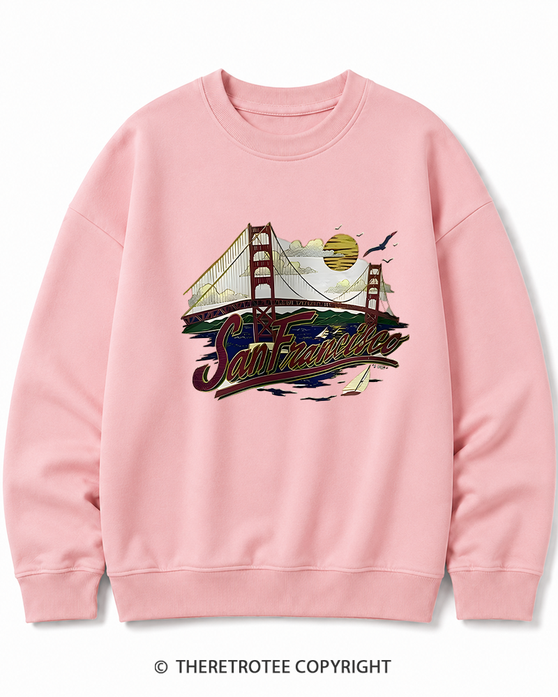 TheRetroTee Golden Gate Bridge 1980s Cotton Sweatshirt