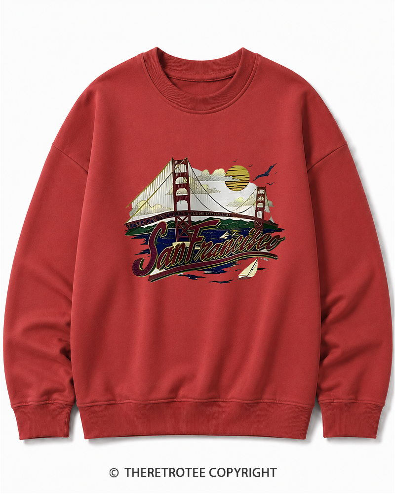 TheRetroTee Golden Gate Bridge 1980s Cotton Sweatshirt