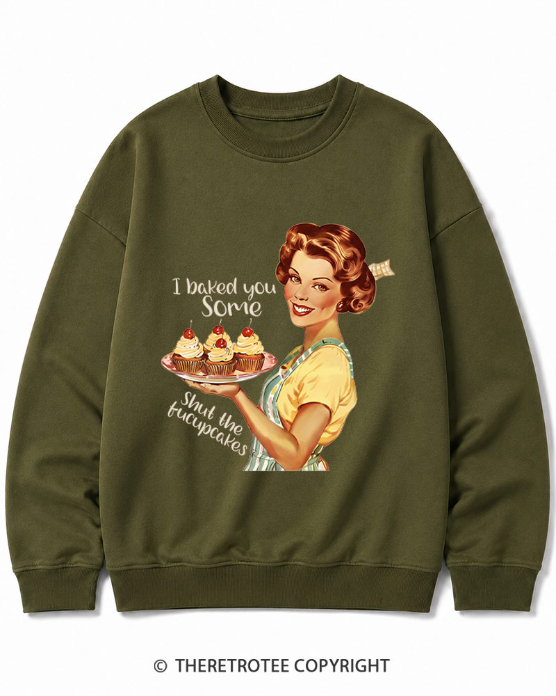 TheRetroTee Retro Sarcastic Housewife Sticker Cotton Sweatshirt