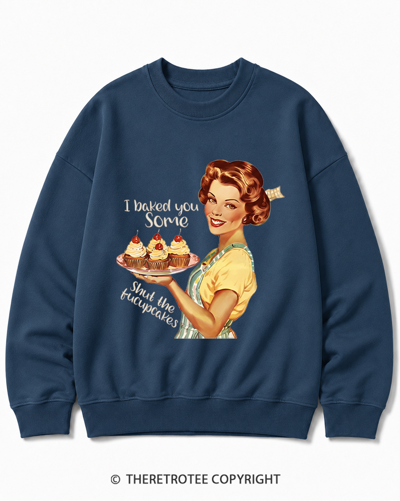 TheRetroTee Retro Sarcastic Housewife Sticker Cotton Sweatshirt