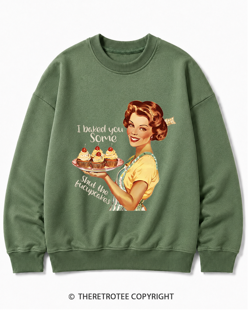 TheRetroTee Retro Sarcastic Housewife Sticker Cotton Sweatshirt