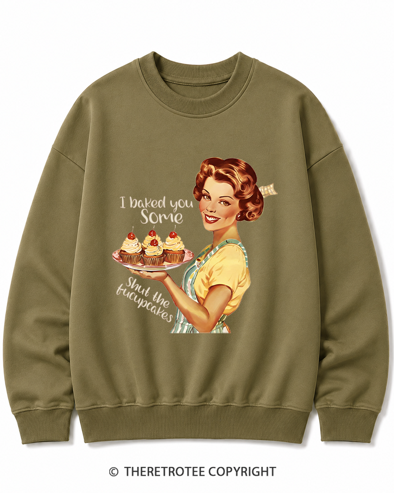TheRetroTee Retro Sarcastic Housewife Sticker Cotton Sweatshirt