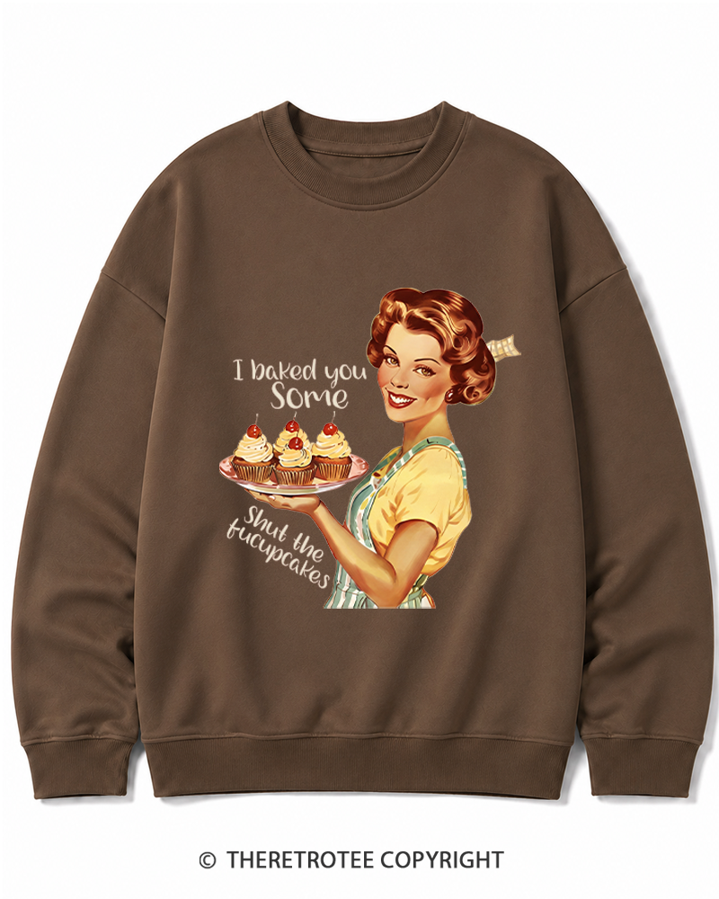 TheRetroTee Retro Sarcastic Housewife Sticker Cotton Sweatshirt