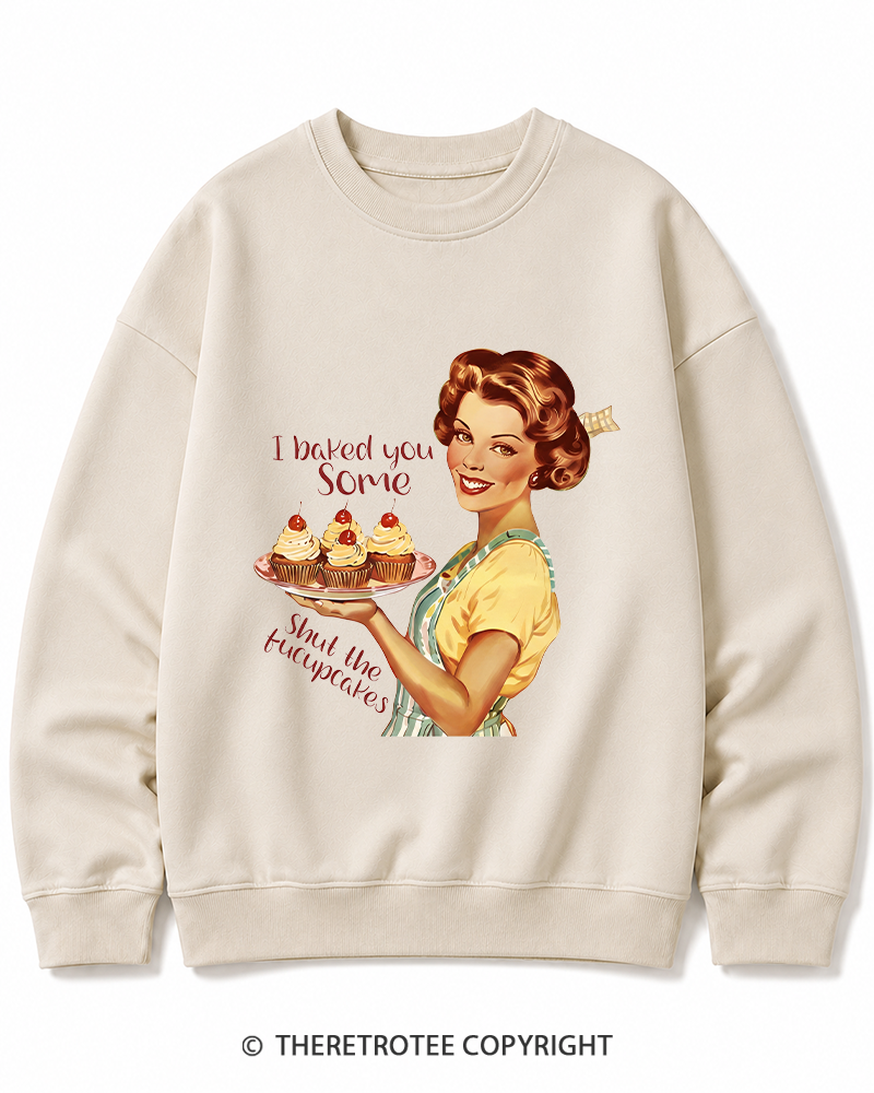 TheRetroTee Retro Sarcastic Housewife Sticker Cotton Sweatshirt