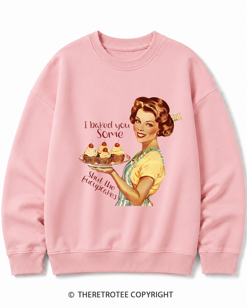TheRetroTee Retro Sarcastic Housewife Sticker Cotton Sweatshirt