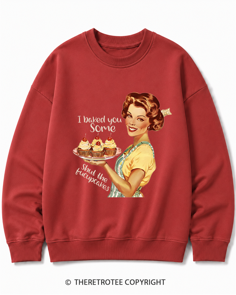 TheRetroTee Retro Sarcastic Housewife Sticker Cotton Sweatshirt