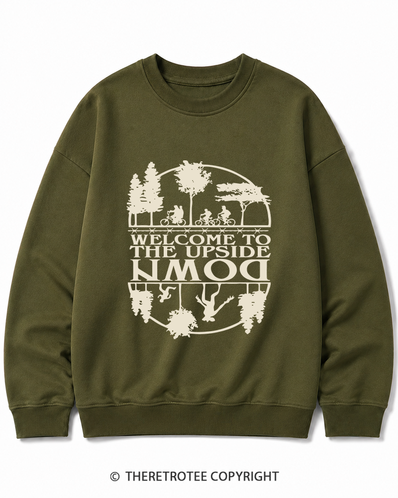 TheRetroTee Welcome To The Upside Down 1980s Cotton Sweatshirt