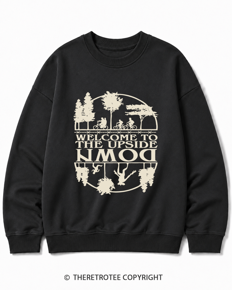 TheRetroTee Welcome To The Upside Down 1980s Cotton Sweatshirt