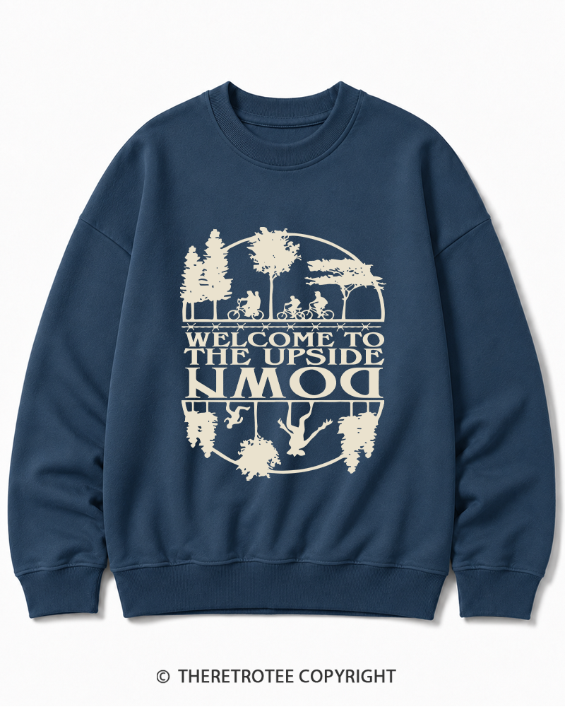 TheRetroTee Welcome To The Upside Down 1980s Cotton Sweatshirt