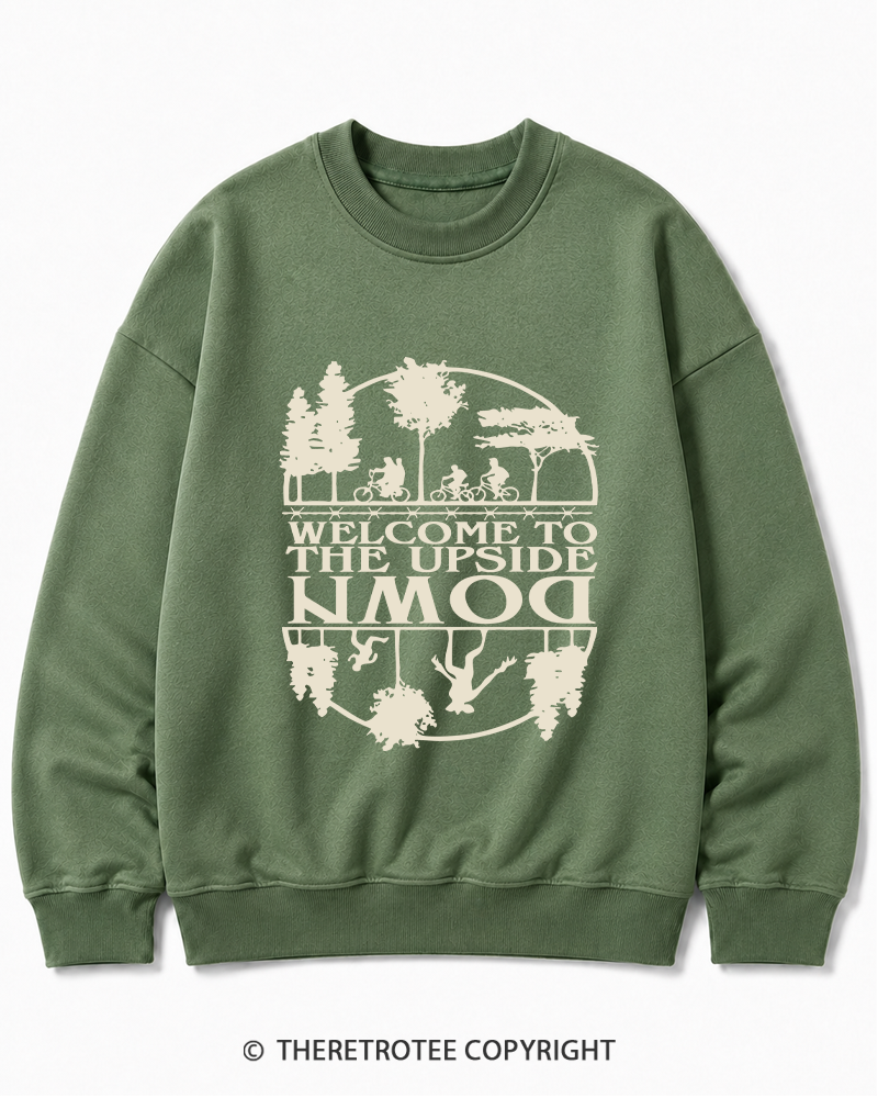 TheRetroTee Welcome To The Upside Down 1980s Cotton Sweatshirt