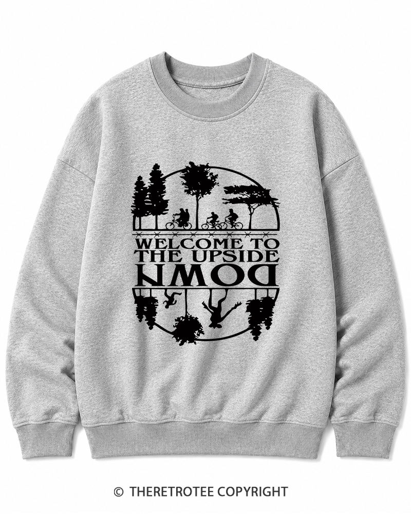 TheRetroTee Welcome To The Upside Down 1980s Cotton Sweatshirt