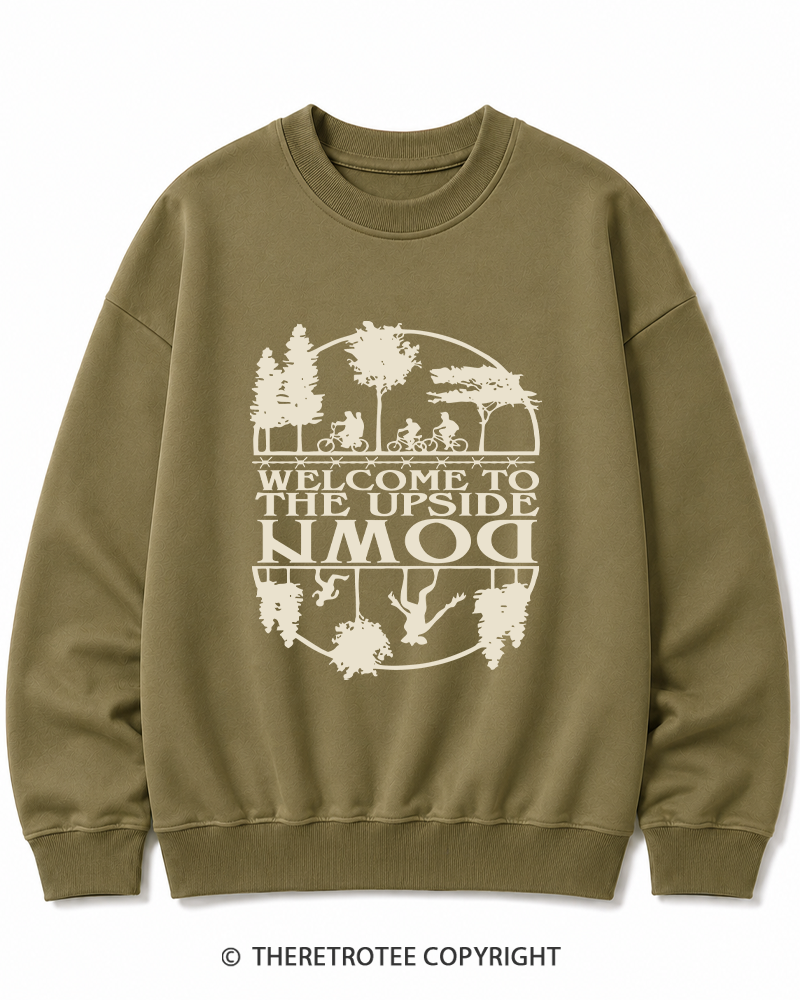 TheRetroTee Welcome To The Upside Down 1980s Cotton Sweatshirt