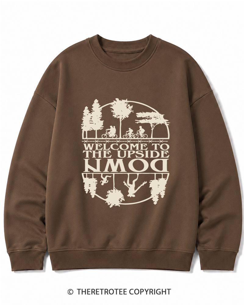 TheRetroTee Welcome To The Upside Down 1980s Cotton Sweatshirt