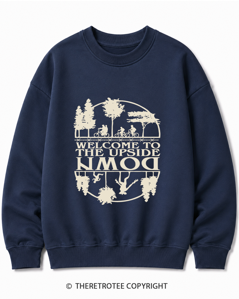 TheRetroTee Welcome To The Upside Down 1980s Cotton Sweatshirt