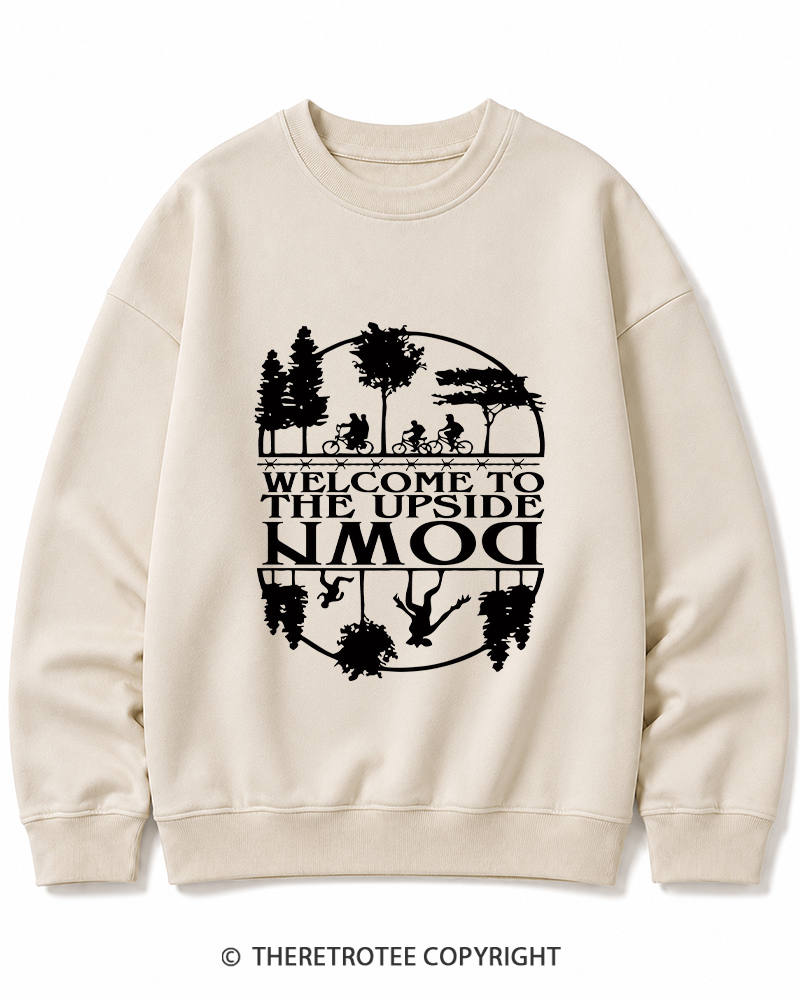 TheRetroTee Welcome To The Upside Down 1980s Cotton Sweatshirt