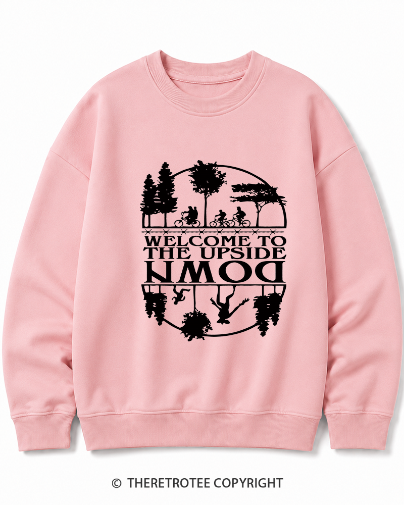 TheRetroTee Welcome To The Upside Down 1980s Cotton Sweatshirt