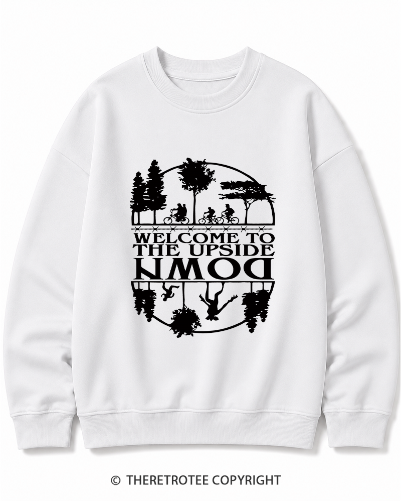 TheRetroTee Welcome To The Upside Down 1980s Cotton Sweatshirt