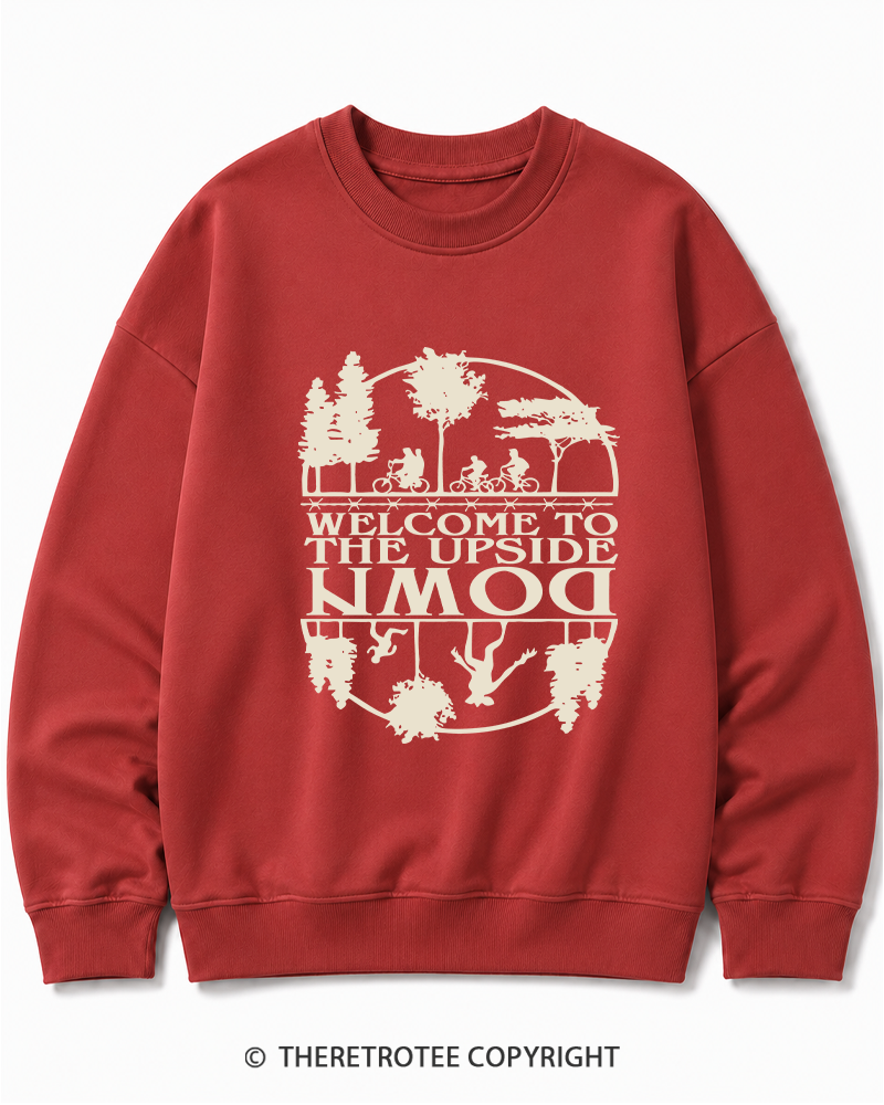TheRetroTee Welcome To The Upside Down 1980s Cotton Sweatshirt