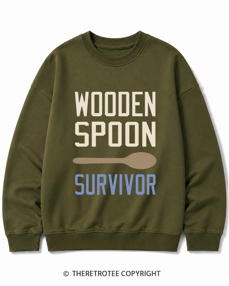 TheRetroTee Wooden Spoon Survivor Cotton Sweatshirt