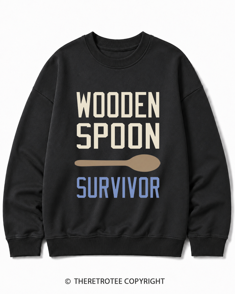 TheRetroTee Wooden Spoon Survivor Cotton Sweatshirt