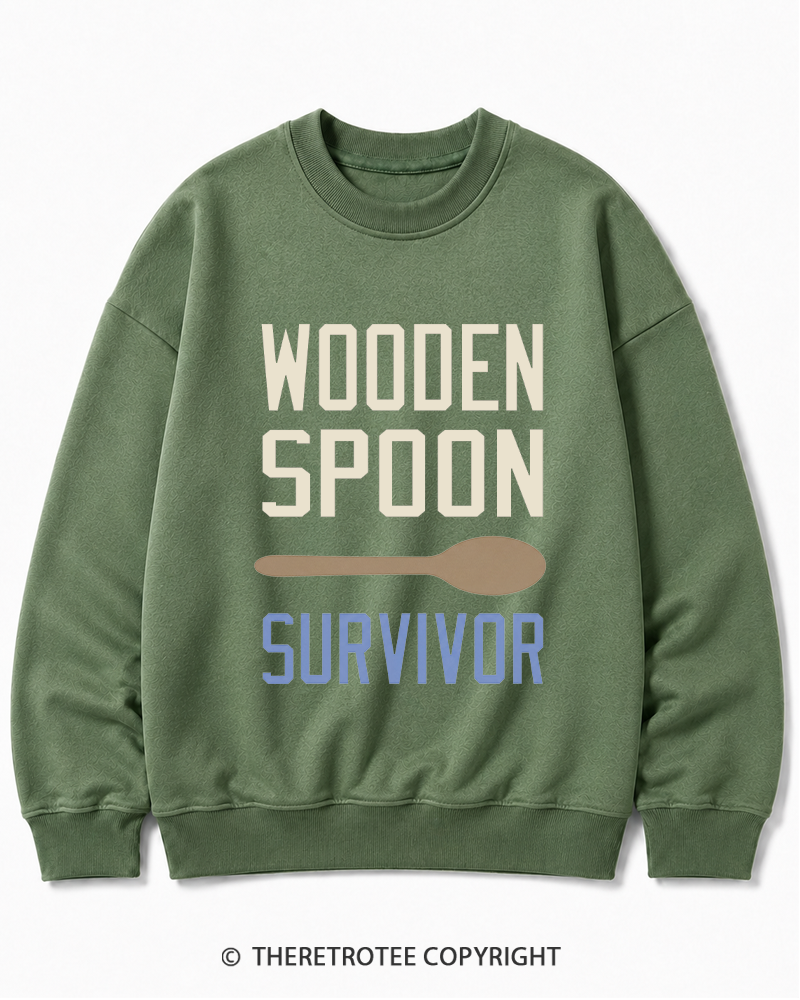 TheRetroTee Wooden Spoon Survivor Cotton Sweatshirt
