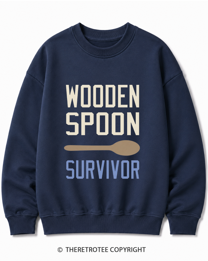 TheRetroTee Wooden Spoon Survivor Cotton Sweatshirt