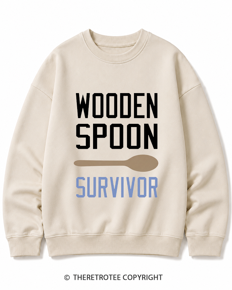 TheRetroTee Wooden Spoon Survivor Cotton Sweatshirt