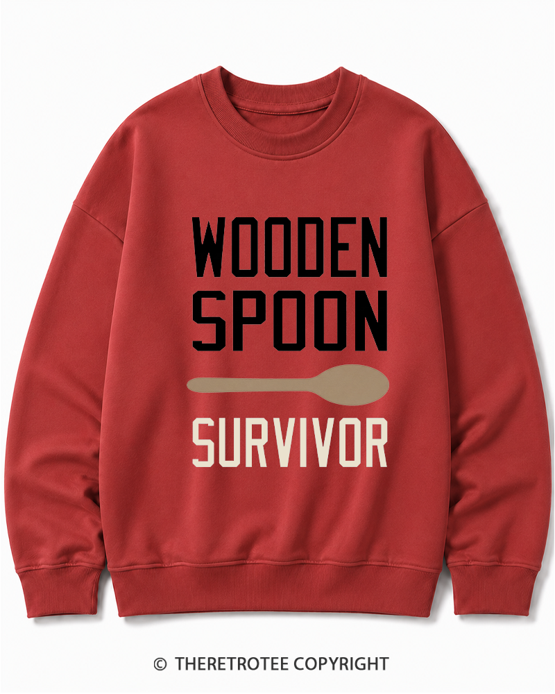 TheRetroTee Wooden Spoon Survivor Cotton Sweatshirt