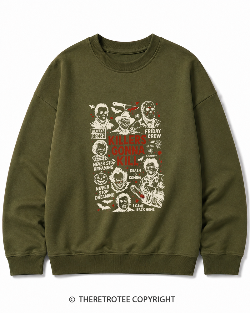 TheRetroTee Killers Gonna Kill Halloween Cotton Sweatshirt