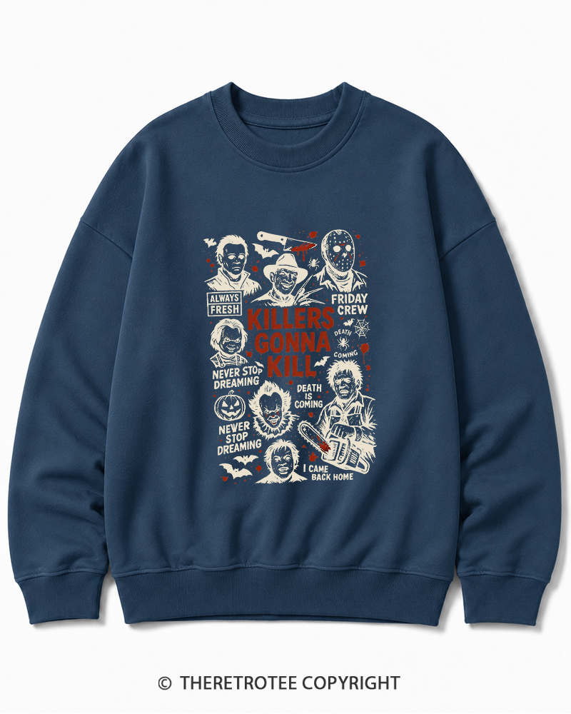 TheRetroTee Killers Gonna Kill Halloween Cotton Sweatshirt