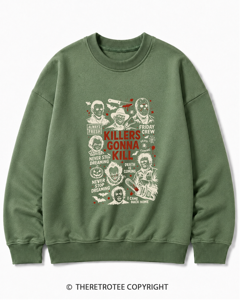 TheRetroTee Killers Gonna Kill Halloween Cotton Sweatshirt