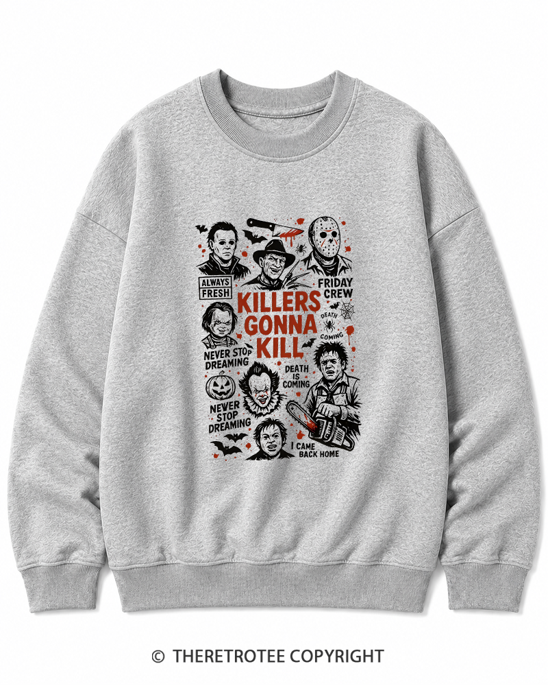 TheRetroTee Killers Gonna Kill Halloween Cotton Sweatshirt