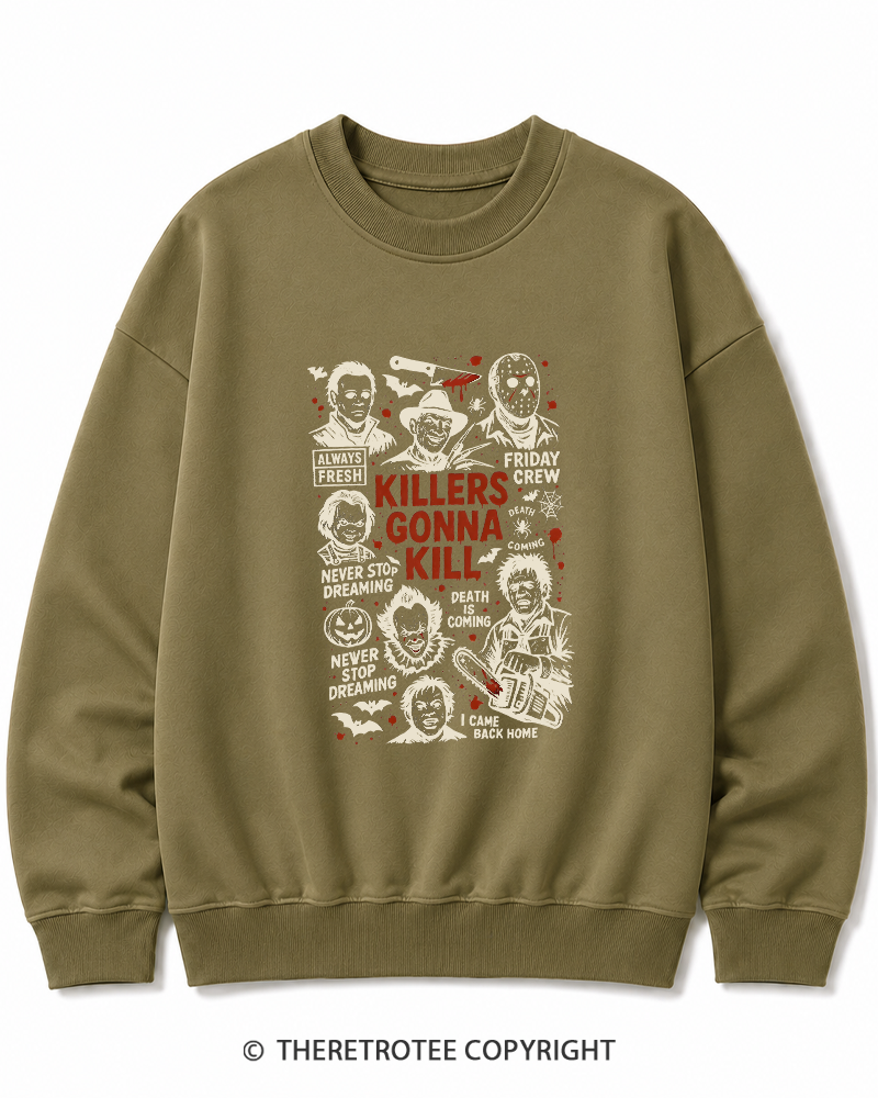 TheRetroTee Killers Gonna Kill Halloween Cotton Sweatshirt