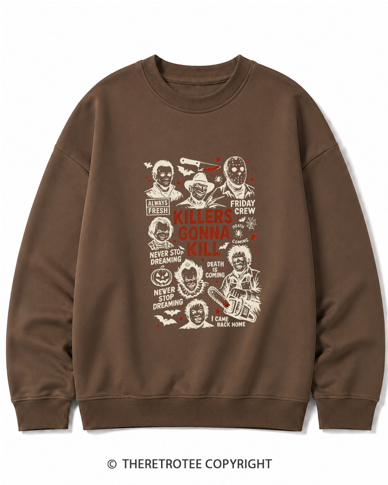 TheRetroTee Killers Gonna Kill Halloween Cotton Sweatshirt