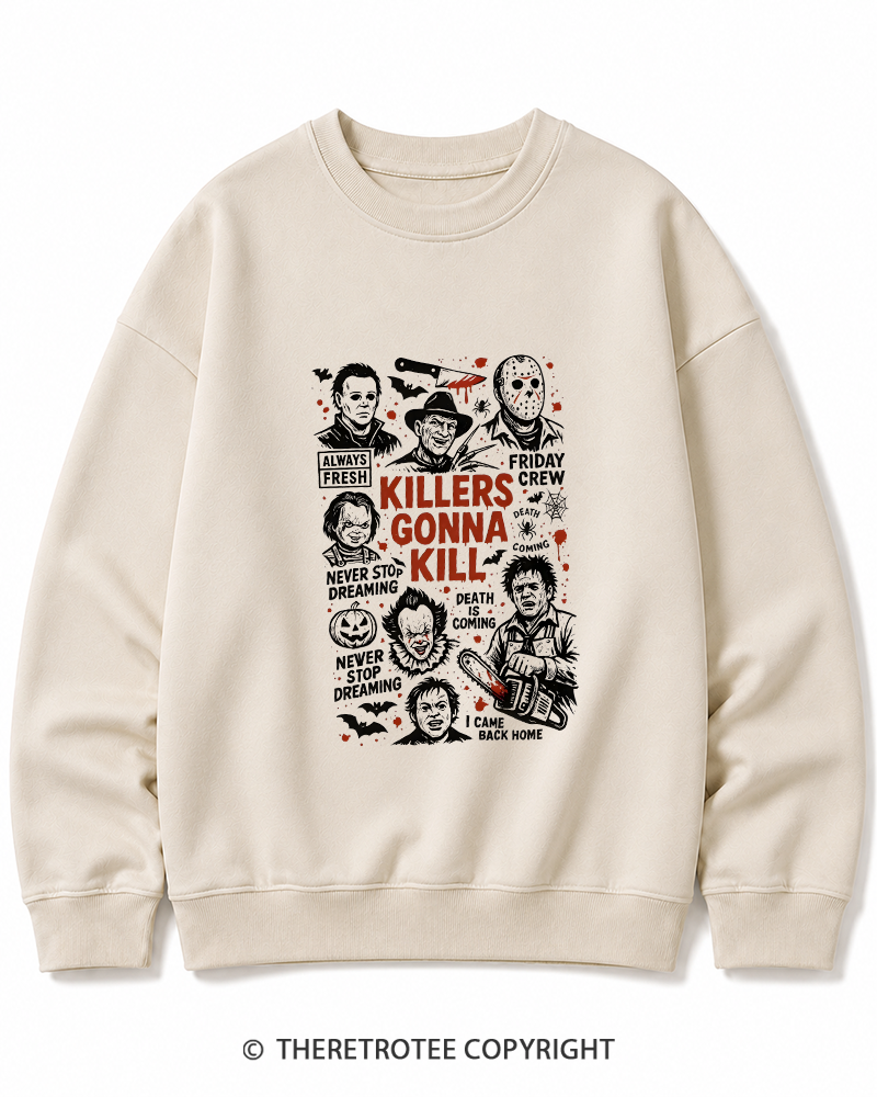 TheRetroTee Killers Gonna Kill Halloween Cotton Sweatshirt