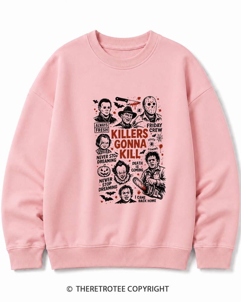TheRetroTee Killers Gonna Kill Halloween Cotton Sweatshirt