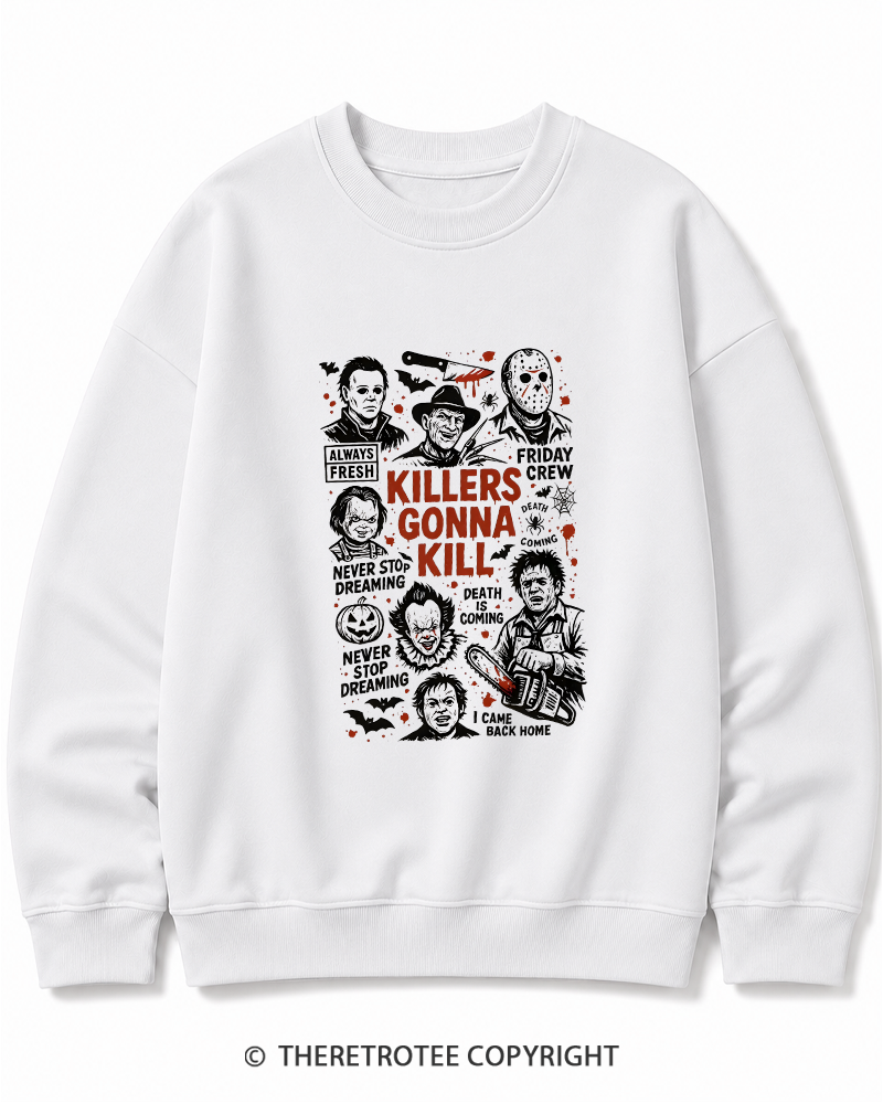 TheRetroTee Killers Gonna Kill Halloween Cotton Sweatshirt