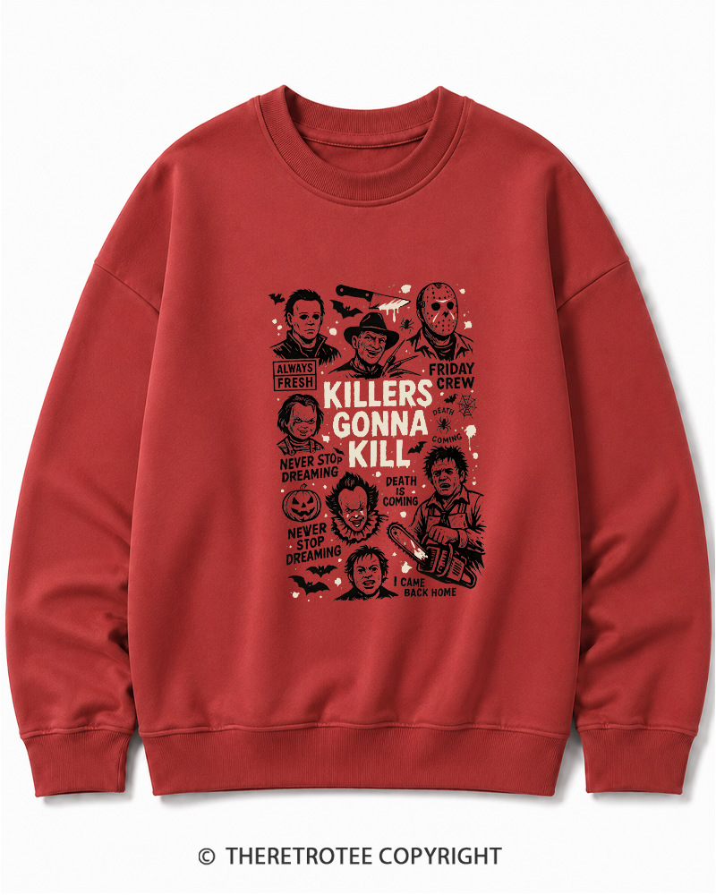 TheRetroTee Killers Gonna Kill Halloween Cotton Sweatshirt
