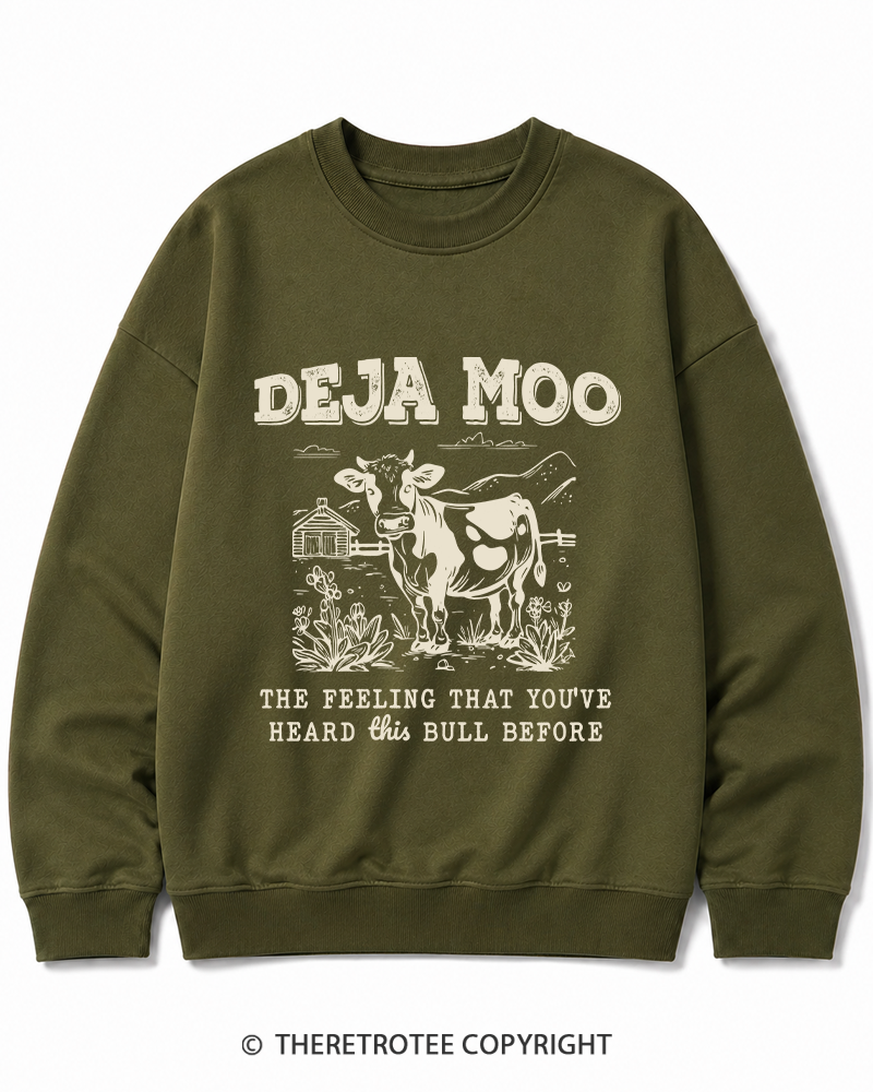 TheRetroTee Deja Moo 2000s Cotton Sweatshirt