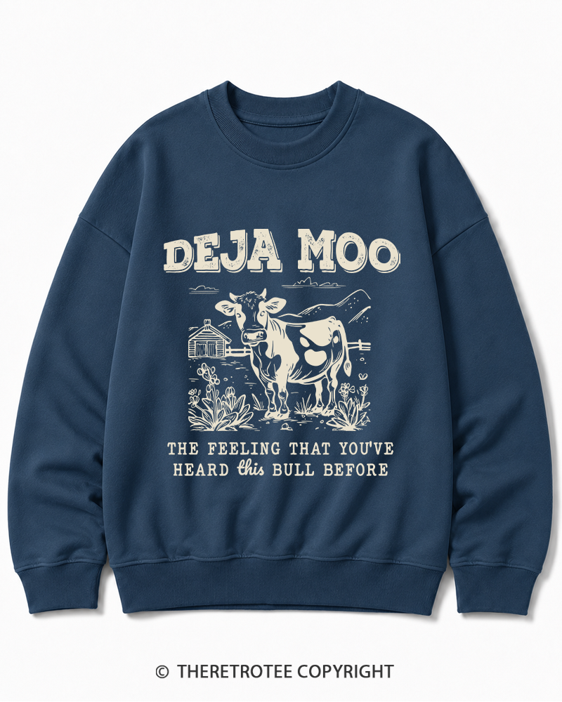 TheRetroTee Deja Moo 2000s Cotton Sweatshirt