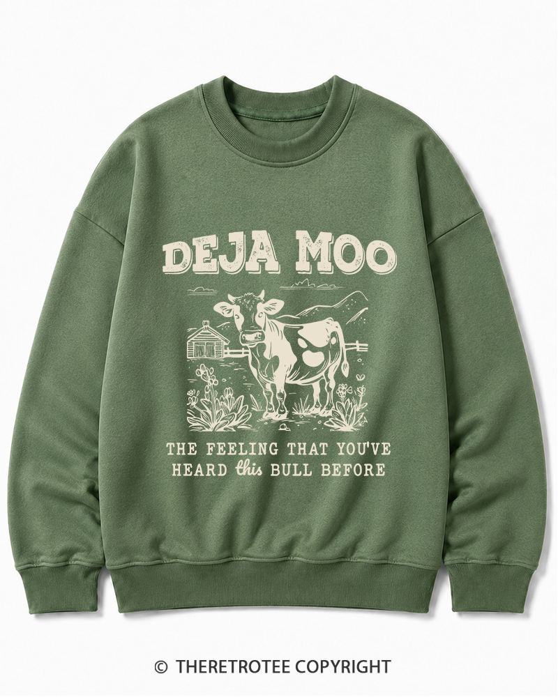 TheRetroTee Deja Moo 2000s Cotton Sweatshirt