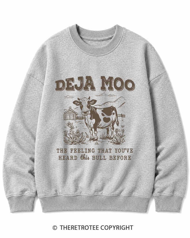 TheRetroTee Deja Moo 2000s Cotton Sweatshirt